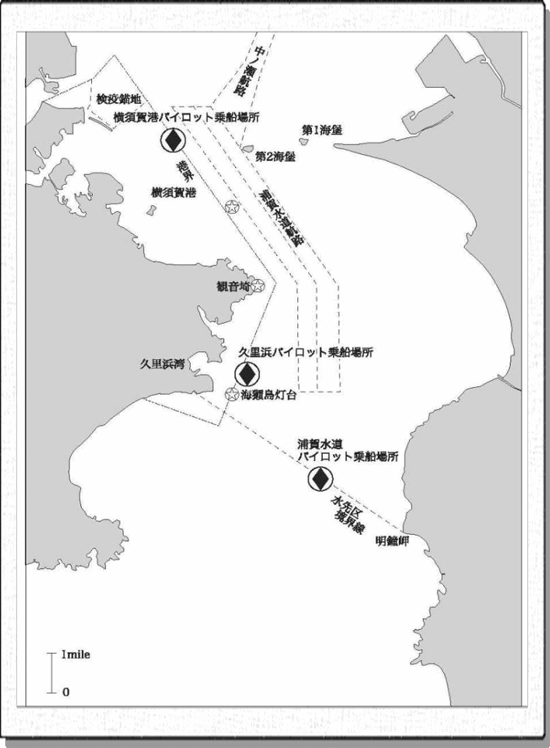 水先区域、港域、検疫錨地、パイロット乗船場所等の略図
